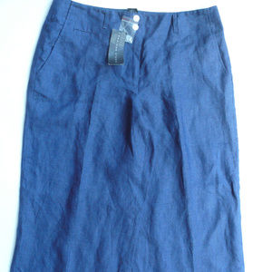 NWT MADISON STUDIO indigo linen gauchos 12 blue